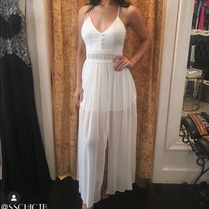 NWT white maxi dress - white crochet detail